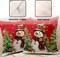 Snowman Christmas Red Throw Pillow Covers 18x18 Set of 2 Winter Snow Snowman Pine Tree Bird Print Decorative Outdoor Pillow Cases Xmas Farmhouse Pillowcase Winter Holiday Decor for Home Couch